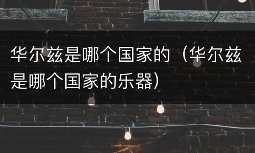 华尔兹是哪个国家的（华尔兹是哪个国家的乐器）