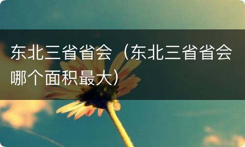 东北三省省会（东北三省省会哪个面积最大）