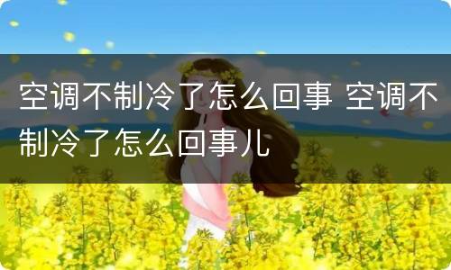 空调不制冷了怎么回事 空调不制冷了怎么回事儿