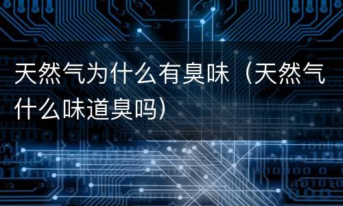 天然气为什么有臭味（天然气什么味道臭吗）