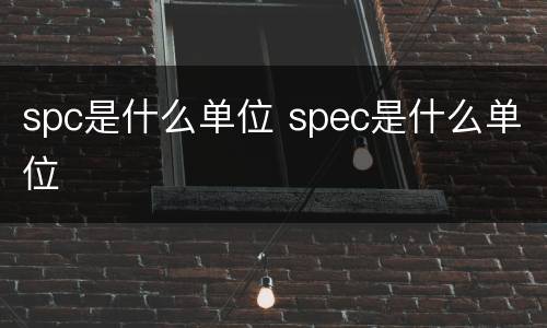 spc是什么单位 spec是什么单位 spc是什么单位 spec是什么单位