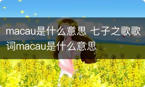 macau是什么意思 七子之歌歌词macau是什么意思