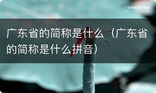 广东省的简称是什么（广东省的简称是什么拼音）