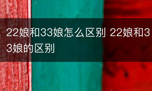 22娘和33娘怎么区别 22娘和33娘的区别