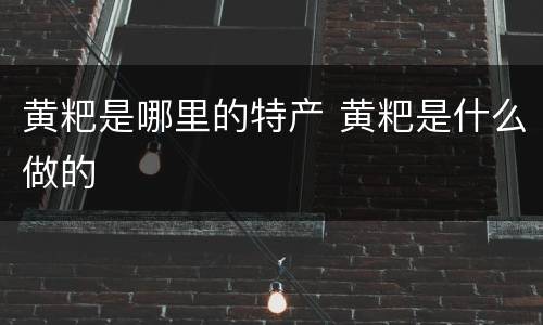 黄粑是哪里的特产 黄粑是什么做的