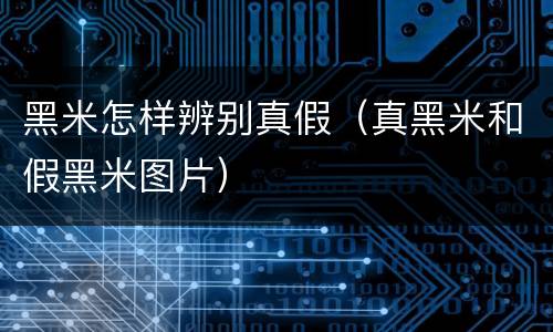 黑米怎样辨别真假（真黑米和假黑米图片）