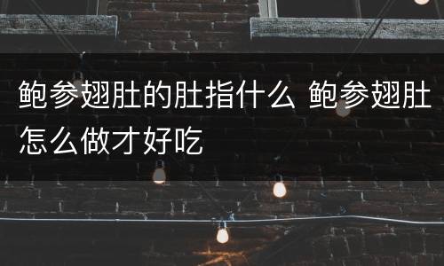 鲍参翅肚的肚指什么 鲍参翅肚怎么做才好吃