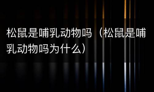 松鼠是哺乳动物吗（松鼠是哺乳动物吗为什么）