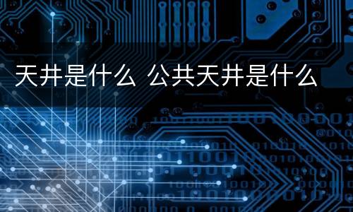 天井是什么 公共天井是什么