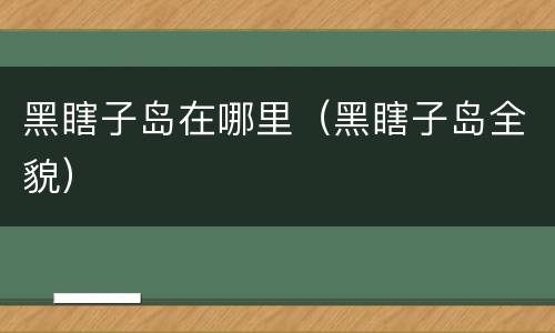 黑瞎子岛在哪里（黑瞎子岛全貌）