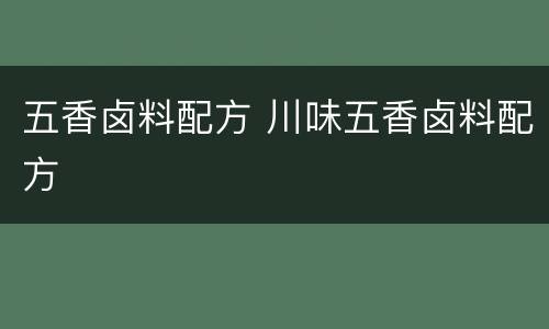 五香卤料配方 川味五香卤料配方
