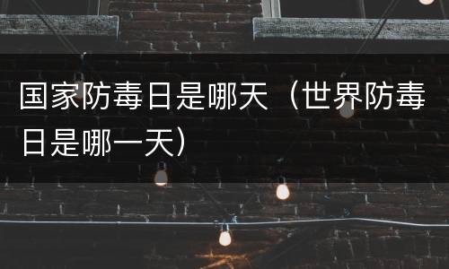 国家防毒日是哪天（世界防毒日是哪一天）