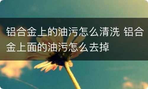 铝合金上的油污怎么清洗 铝合金上面的油污怎么去掉