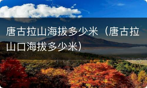 唐古拉山海拔多少米（唐古拉山口海拔多少米）