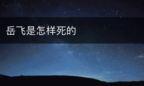 岳飞是怎样死的