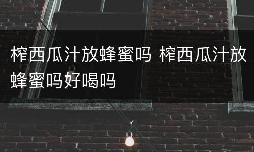 榨西瓜汁放蜂蜜吗 榨西瓜汁放蜂蜜吗好喝吗