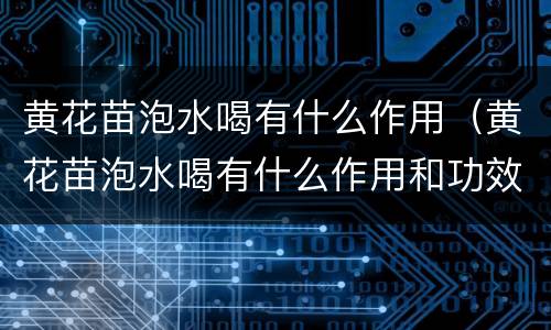 黄花苗泡水喝有什么作用（黄花苗泡水喝有什么作用和功效）