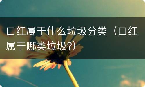 口红属于什么垃圾分类（口红属于哪类垃圾?）