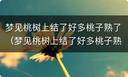 梦见桃树上结了好多桃子熟了（梦见桃树上结了好多桃子熟了又红又大）