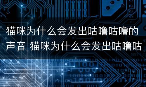 猫咪为什么会发出咕噜咕噜的声音 猫咪为什么会发出咕噜咕噜的声音踩奶