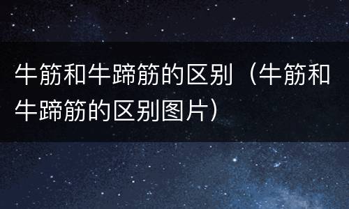 牛筋和牛蹄筋的区别（牛筋和牛蹄筋的区别图片）