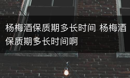 杨梅酒保质期多长时间 杨梅酒保质期多长时间啊