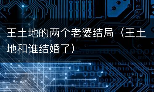 王土地的两个老婆结局（王土地和谁结婚了）
