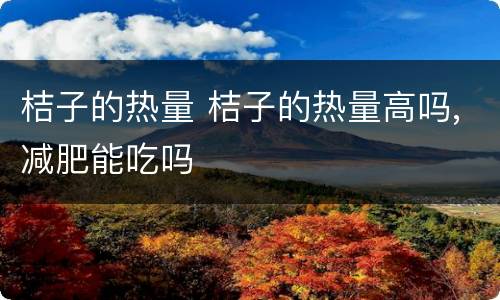 桔子的热量 桔子的热量高吗,减肥能吃吗