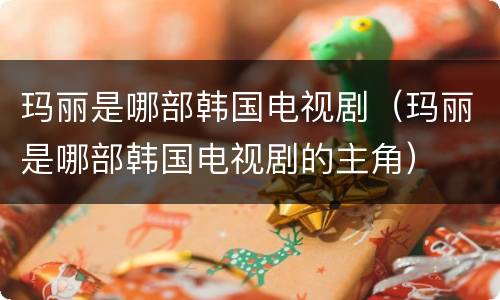 玛丽是哪部韩国电视剧（玛丽是哪部韩国电视剧的主角）