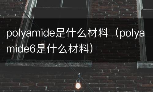 polyamide是什么材料（polyamide6是什么材料）