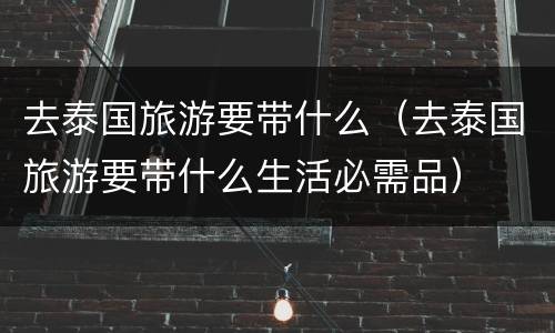 去泰国旅游要带什么（去泰国旅游要带什么生活必需品）