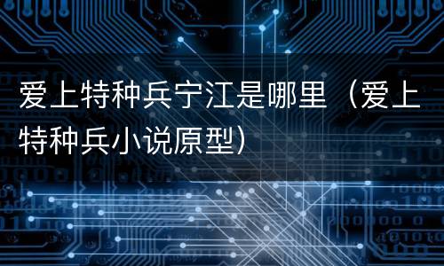 爱上特种兵宁江是哪里（爱上特种兵小说原型）