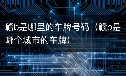 赣b是哪里的车牌号码（赣b是哪个城市的车牌）