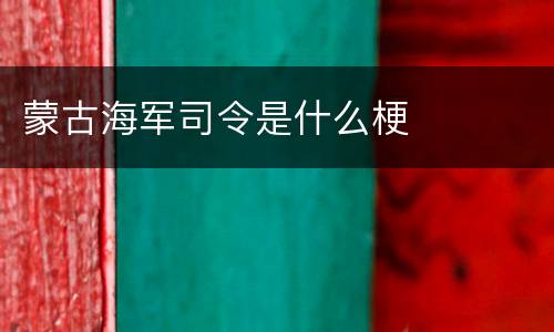 蒙古海军司令是什么梗