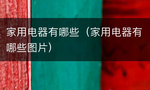 家用电器有哪些（家用电器有哪些图片）