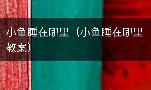 小鱼睡在哪里（小鱼睡在哪里教案）