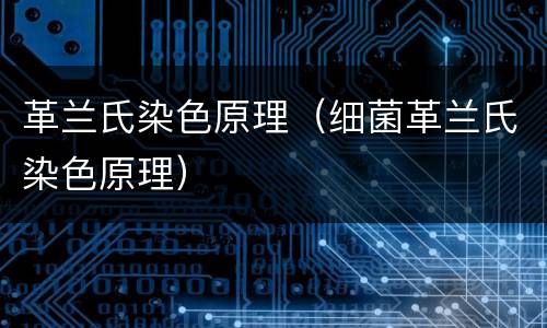 革兰氏染色原理（细菌革兰氏染色原理）