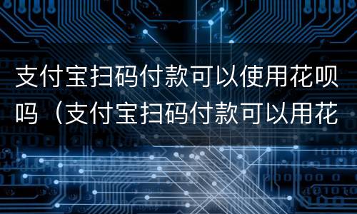支付宝扫码付款可以使用花呗吗（支付宝扫码付款可以用花呗付款吗）