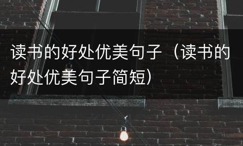 读书的好处优美句子（读书的好处优美句子简短）