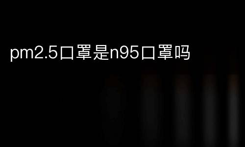 pm2.5口罩是n95口罩吗