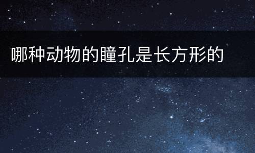 哪种动物的瞳孔是长方形的