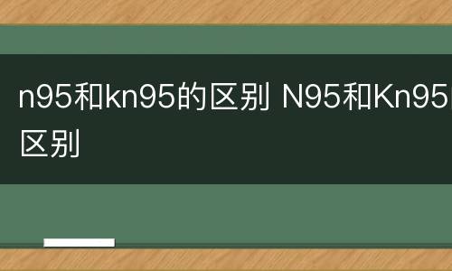 n95和kn95的区别 N95和Kn95的区别
