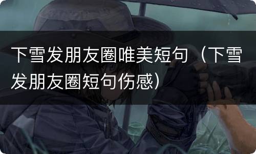 下雪发朋友圈唯美短句（下雪发朋友圈短句伤感）