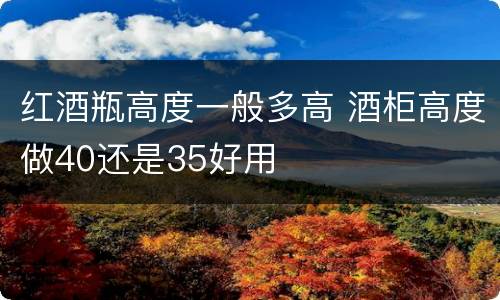 红酒瓶高度一般多高 酒柜高度做40还是35好用