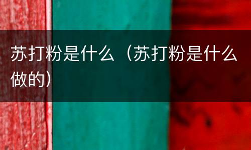 苏打粉是什么（苏打粉是什么做的）
