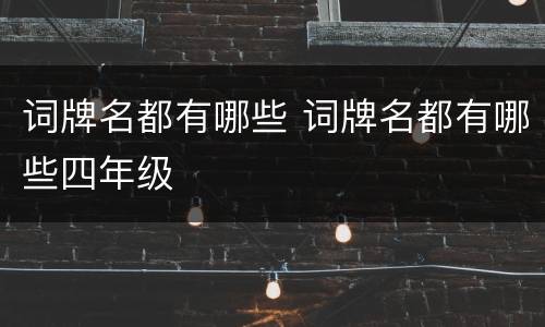 词牌名都有哪些 词牌名都有哪些四年级