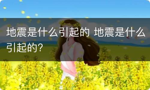 地震是什么引起的 地震是什么引起的?