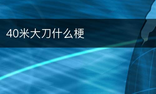 40米大刀什么梗