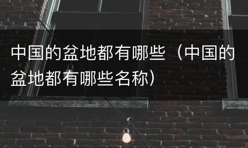 中国的盆地都有哪些（中国的盆地都有哪些名称）