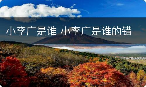 小李广是谁 小李广是谁的错